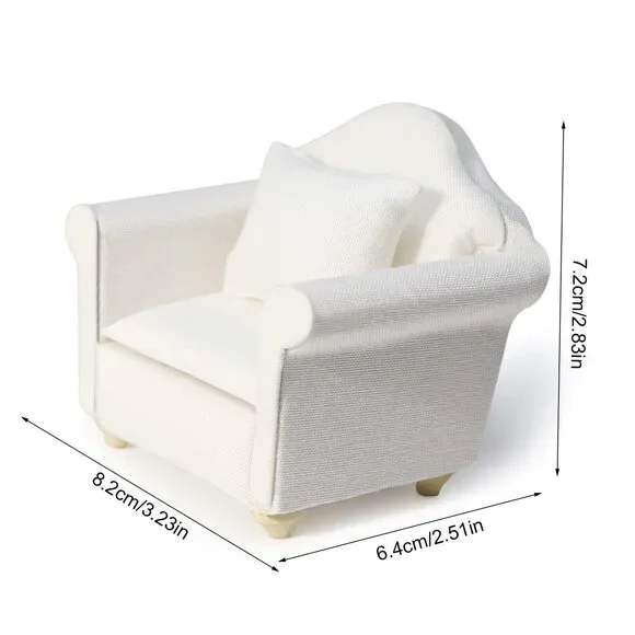 Dollhouse Couch Miniature Furniture Sofa With Pillows For Living Room Desktop D